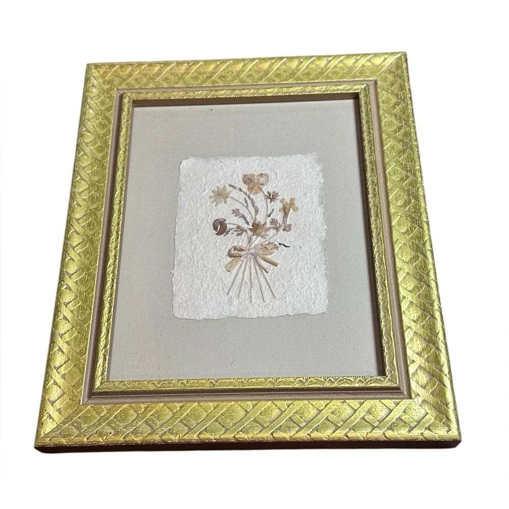 Vintage Pressed Botanical Art – Set of 2 |‎ Framed Floral Wall Decor